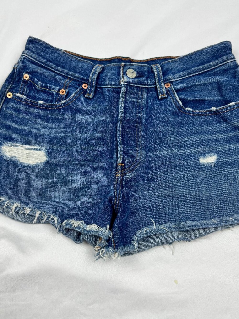 Women's Levis 501 Button Fly Shorts High Rise Jean Shorts Size 27
